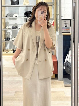 「A part by（アパートバイ）のチュールタンク（タンクトップ、ベージュ系）」を使った、yumeminさん（レディース・160cm）の春コーディネート