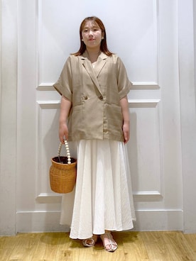 「A part by（アパートバイ）のクロスフラットサンダル（サンダル）」を使った、yumeminさん（レディース・162cm・30代）の夏コーディネート