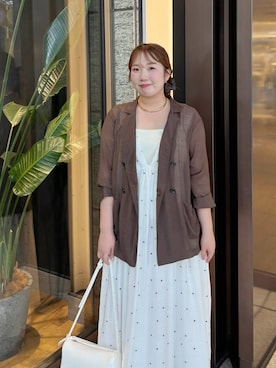 「A part by（アパートバイ）のネックカフ（ネックレス）」を使った、yumeminさん（レディース・162cm）の夏コーディネート