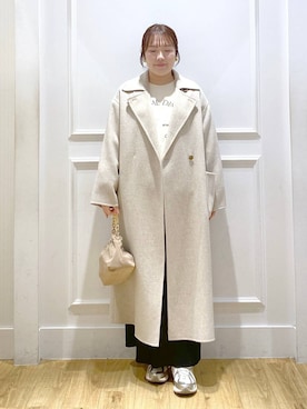 「アイテム（ステンカラーコート）」を使った、yumeminさん（レディース・162cm・30代）の秋コーディネート