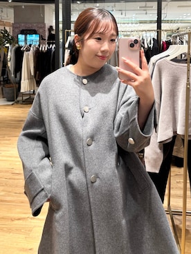 「アイテム（ノーカラーコート）」を使った、yumeminさん（レディース・162cm）の秋コーディネート