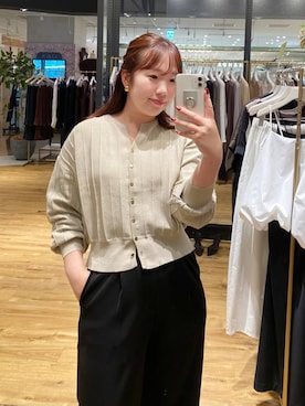 「アイテム（スラックス）」を使った、yumeminさん（レディース・162cm・30代）の夏コーディネート