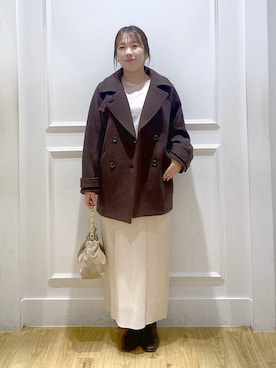 「アイテム（ピーコート）」を使った、yumeminさん（レディース・162cm・30代）の秋コーディネート