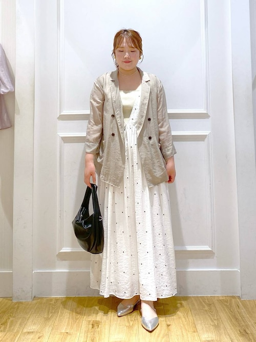 GOLDS♡初期デザイン♡ドット柄キャミトップス♡2点セット♡ホワイト×ブラック セール】【新作】レースオフショルダー×カラーブロック キャミ