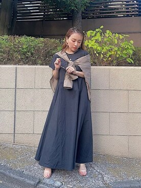 インド綿コットンフレアロングマキシワンピース 半袖 を使った人気ファッションコーディネート Wear