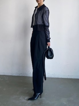 「CEL ANSWER（シーイーエルアンサー）のアイテム（スラックス）」を使った、ARISAさん（レディース・157cm）の秋コーディネート