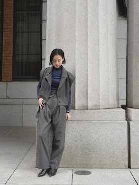 「CEL ANSWER（シーイーエルアンサー）のアイテム（スラックス）」を使った、ARISAさん（レディース・157cm）の夏コーディネート