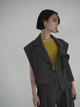 「CEL ANSWER（シーイーエルアンサー）のアイテム（スラックス）」を使った、ARISAさん（レディース・157cm）の夏コーディネート