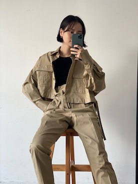 「CEL ANSWER（シーイーエルアンサー）のアイテム（ジャケット/アウター）」を使った、ARISAさん（レディース・157cm）の秋コーディネート