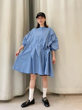 「アイテム（ローファー）」を使った、Ayaki Taguchiさん（レディース・158cm）の夏コーディネート