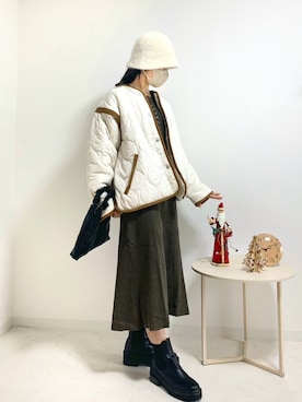 「ECRIRE（エクリール）のアイテム（ブルゾン）」を使った、ずんさん（レディース・161cm）の冬コーディネート