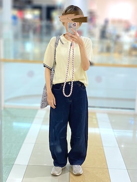「アイテム（ポロシャツ）」を使った、Yマンさん（レディース・162cm）の夏コーディネート