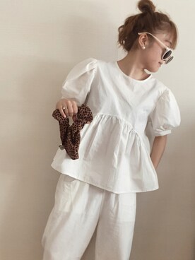 「sakishimatokyo（サキシマトーキョー）のアイテム（パンツ）」を使った、 Chankanaさん（レディース・160cm）の夏コーディネート