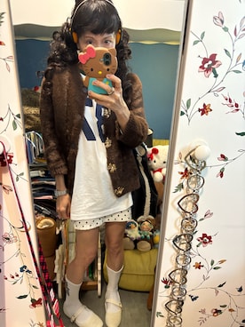 「アイテム（アクセサリー、ブラック系）」を使った、Y🐻N🎸さん（レディース・153cm）の冬コーディネート