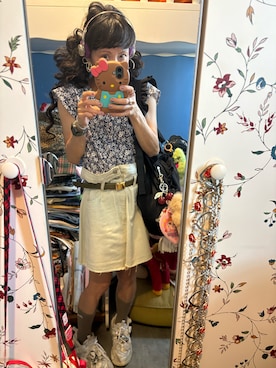 「UNIQLO（ユニクロ）のアイテム（Tシャツ/カットソー、ブルー系）」を使った、Y🐻N🎸さん（レディース・153cm）の秋コーディネート