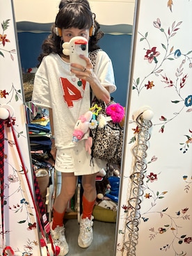 「アイテム（デニムスカート、ホワイト系）」を使った、Y🐻N🎸さん（レディース・153cm）の夏コーディネート