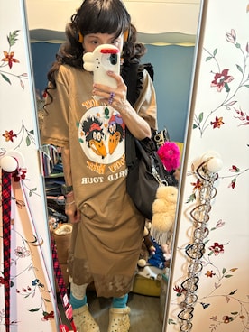 「アイテム（キーホルダー、ベージュ系）」を使った、Y🐻N🎸さん（レディース・153cm）の夏コーディネート