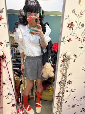 「アイテム（キーホルダー）」を使った、Y🐻N🎸さん（レディース・153cm）の秋コーディネート