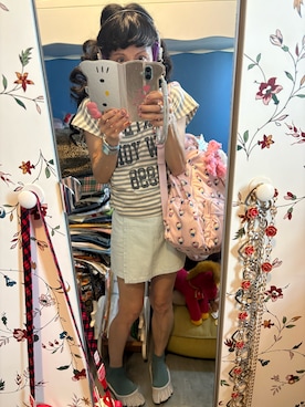 「ZARA KIDSのアイテム（Tシャツ/カットソー、グレー系）」を使った、Y🐻N🎸さん（レディース・153cm）の秋コーディネート
