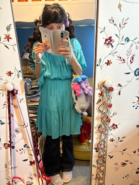 「Bershka（ベルシュカ）のアイテム（ベスト、ホワイト系）」を使った、Y🐻N🎸さん（レディース・153cm）の秋コーディネート