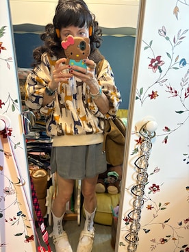 「アイテム（イヤリング）」を使った、Y🐻N🎸さん（レディース・153cm）の秋コーディネート