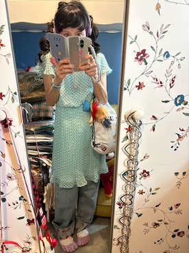 「ZARA KIDSのアイテム（パンツ）」を使った、Y🐻N🎸さん（レディース・153cm）の夏コーディネート