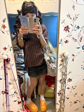 「MOUSSY（マウジー）のアイテム（その他トップス、ブラウン系）」を使った、Y🐻N🎸さん（レディース・153cm）の夏コーディネート