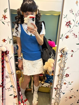「アイテム（イヤリング、ホワイト系）」を使った、Y🐻N🎸さん（レディース・153cm）の夏コーディネート