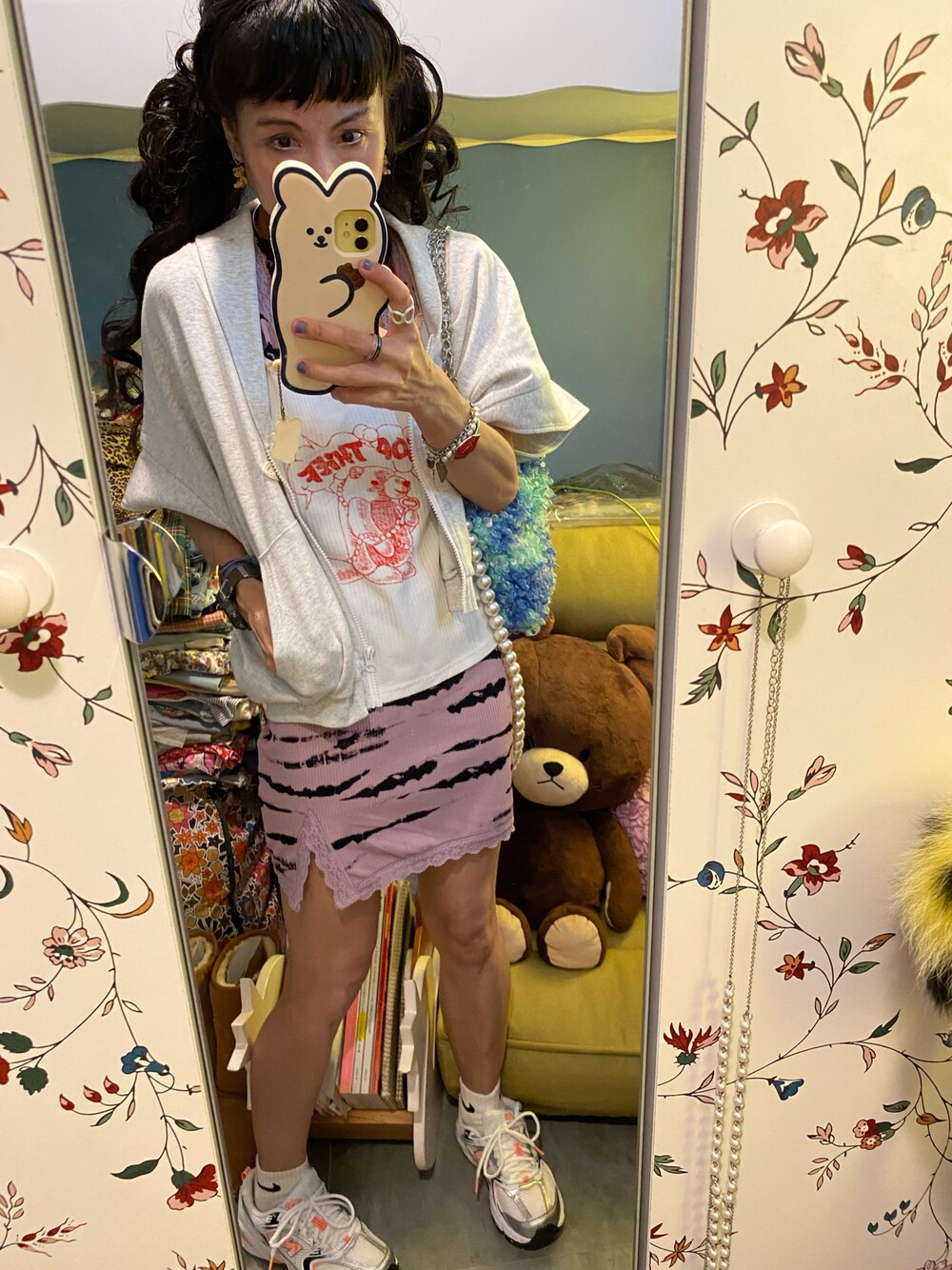 「2021、ootd、outfit、freckleseoul、H&M、New Balance」｜「H&Mのアイテム（ワンピース、パープル系）」を使った、Y🐻N🎸さん（レディース・153cm）の秋コーディネートの1枚目の写真