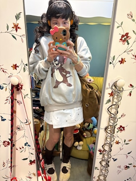 「アイテム（イヤリング）」を使った、Y🐻N🎸さん（レディース・153cm）の秋コーディネート