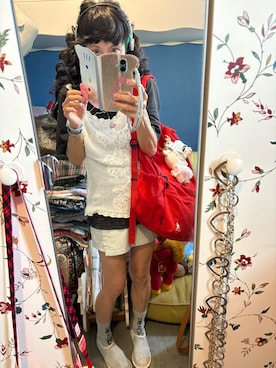 「ZARA（ザラ）のアイテム（ベスト、ホワイト系）」を使った、Y🐻N🎸さん（レディース・153cm）の夏コーディネート