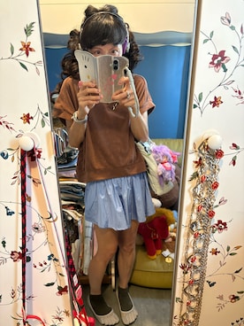 「BEAMS（ビームス）のアイテム（ポロシャツ、ブラウン系）」を使った、Y🐻N🎸さん（レディース・153cm）の秋コーディネート