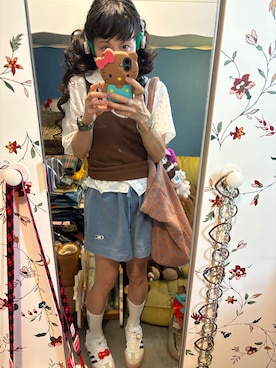 「アイテム（イヤリング）」を使った、Y🐻N🎸さん（レディース・153cm）の秋コーディネート