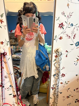 「H&M（エイチ・アンド・エム）のアイテム（トップス）」を使った、Y🐻N🎸さん（レディース・153cm）の夏コーディネート