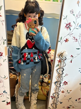 「アイテム（イヤリング）」を使った、Y🐻N🎸さん（レディース・153cm）の冬コーディネート