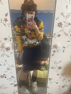 「MICKEY MOUSE（ミッキーマウス）のアイテム（トップス）」を使った、Y🐻N🎸さん（レディース・153cm）の春コーディネート