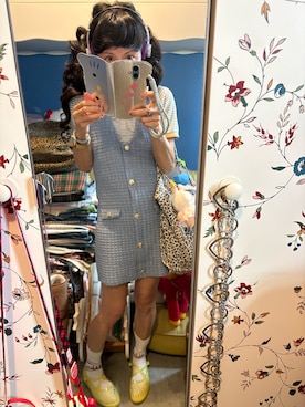 「ZARA（ザラ）のアイテム（ワンピース、ブルー系）」を使った、Y🐻N🎸さん（レディース・153cm）の秋コーディネート