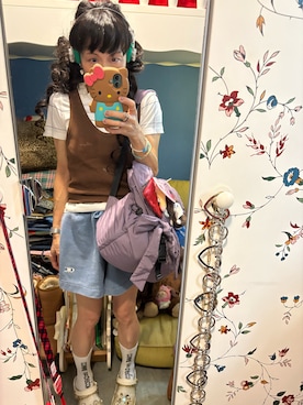 「アイテム（バックパック/リュック）」を使った、Y🐻N🎸さん（レディース・153cm）の秋コーディネート