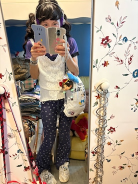 「ZARA（ザラ）のアイテム（ベスト、ホワイト系）」を使った、Y🐻N🎸さん（レディース・153cm）の夏コーディネート