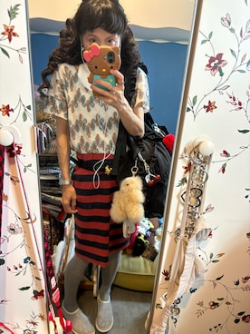 「2nd streetのアイテム（Tシャツ/カットソー、その他）」を使った、Y🐻N🎸さん（レディース・153cm）の春コーディネート
