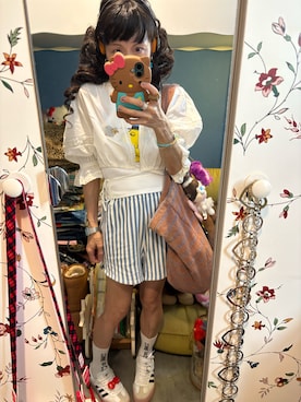 「アイテム（イヤリング）」を使った、Y🐻N🎸さん（レディース・153cm）の秋コーディネート
