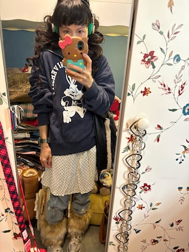 「outfit」｜「アイテム（ワンピース/ドレス）」を使った、Y🐻N🎸さん（レディース・153cm）の冬コーディネート