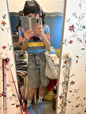「2nd Streetのアイテム（Tシャツ/カットソー、その他）」を使った、Y🐻N🎸さん（レディース・153cm）の夏コーディネート