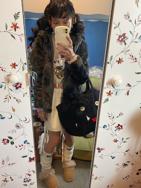 「MICKEY MOUSE（ミッキーマウス）のアイテム」を使った、Y🐻N🎸さん（レディース・153cm）の冬コーディネート