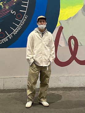「Steven Alan（スティーブンアラン）のアイテム（帽子）」を使った、山岡さん（メンズ・165cm）の春コーディネート