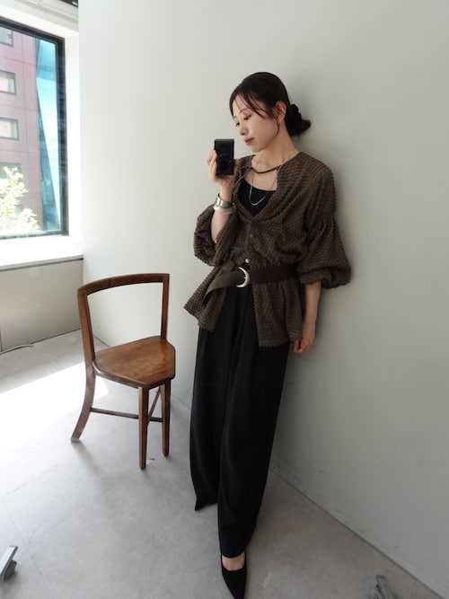 【新品】mystic ミスティック フリンジシェイプチュニック ブラック akane__11.1】フリンジシェイプチュニック（チュニック