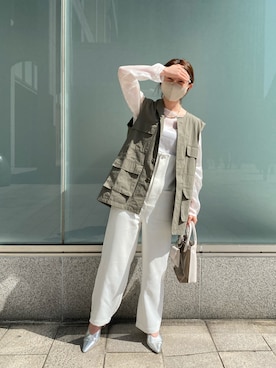 「mystic（ミスティック）のアイテム（サロペット/オーバーオール）」を使った、やっすーさん（レディース・158cm）の春コーディネート