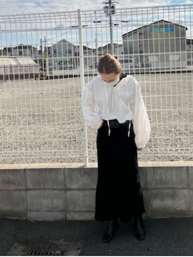 「STUDIOUS（ステュディオス）のアイテム（ブーツ）」を使った、m&mさん（レディース・160cm）の冬コーディネート