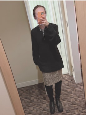 「JEANASIS（ジーナシス）のアイテム（ブーツ）」を使った、m&mさん（レディース・160cm）の冬コーディネート