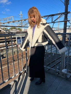 「STUDIOUS（ステュディオス）のアイテム（ブーツ）」を使った、m&mさん（レディース・160cm）の冬コーディネート